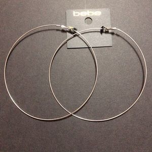 Silver oversized hoop earrings